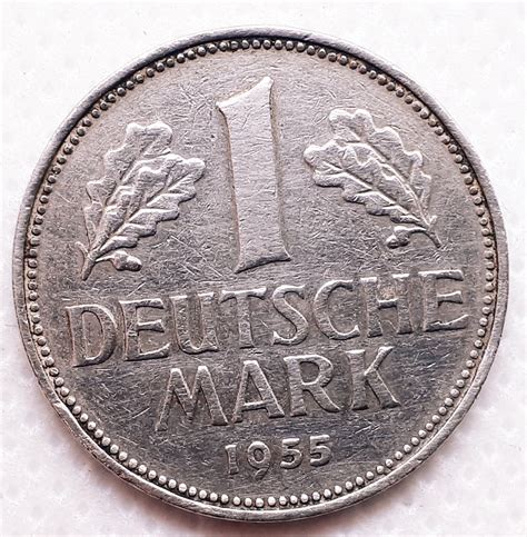 1 deutsche mark 1955|1 german mark 1955.